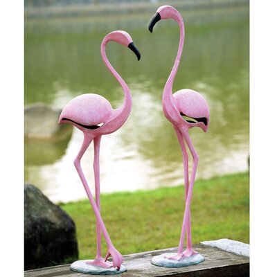 metal flamingo garden statue